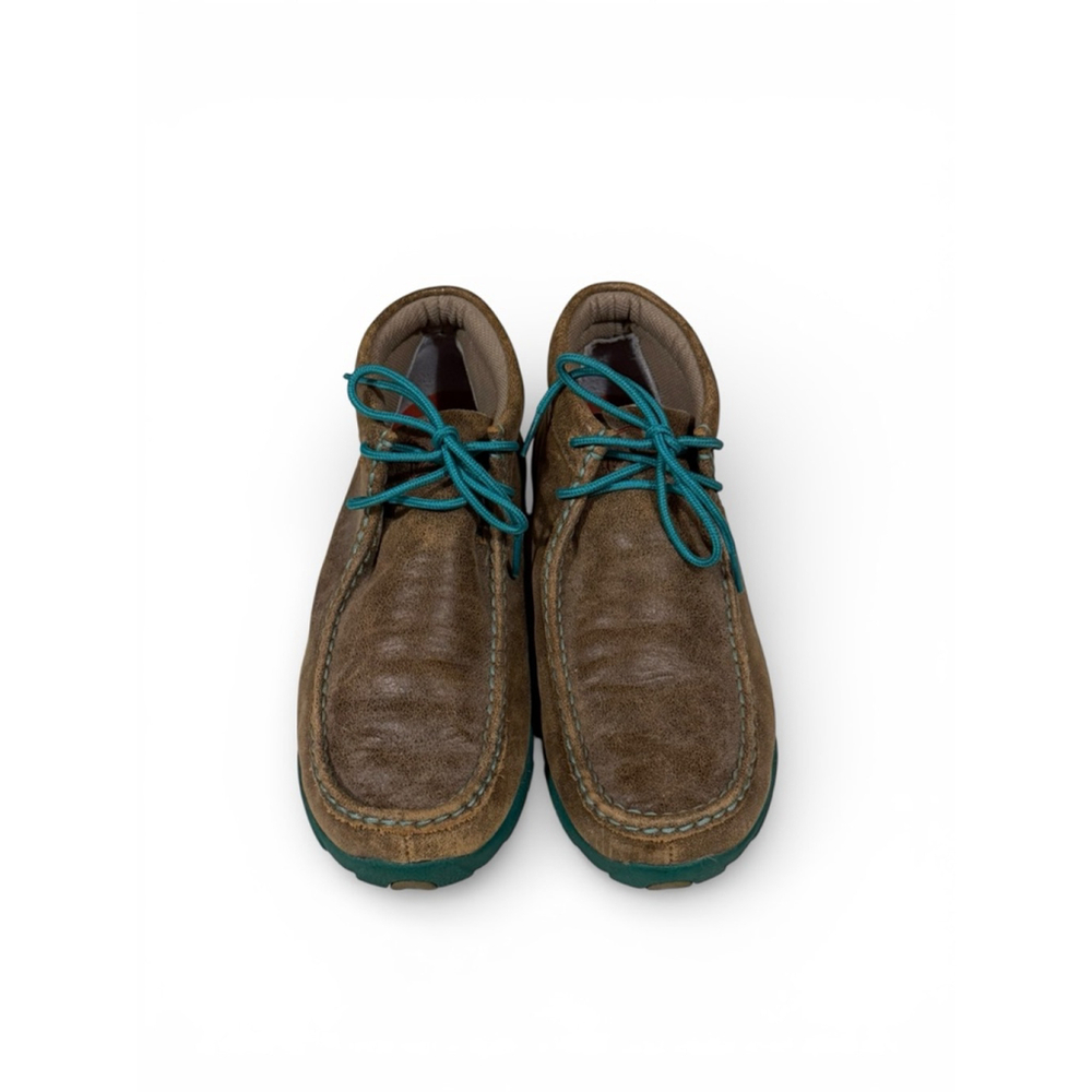 Twisted X WDM0020 Women’s 9.5M Leather Driving Moc Chukka Boots Turquoise/Brown - Picture 2 of 7